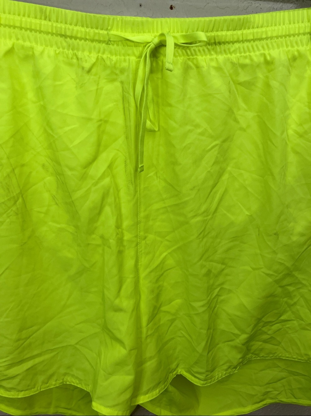 Old Navy highlighter yellow running shorts